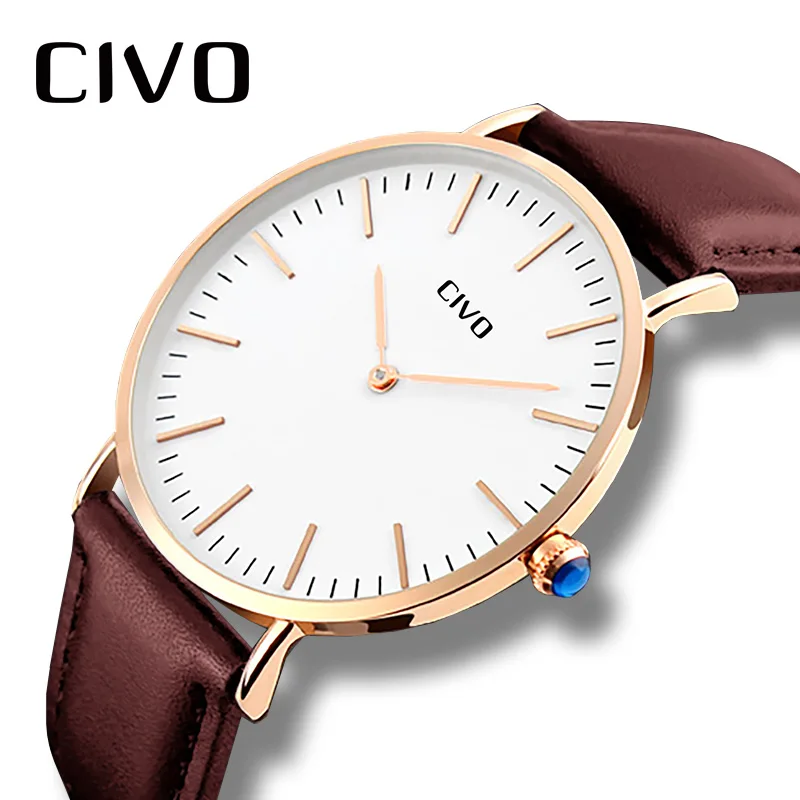 CIVO Waterproof Quartz Wristwatch Mens Watches Top Brand Luxury Classic Design Genuine Leather Analogue Thin Watch Montre Homme
CIVO Waterproof Quartz Wristwatch Mens Watches Top Brand Luxury Classic Design Genuine Leather Analogue Thin Watch Montre Homme