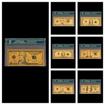 7Pcs/Set USA Money Set Gold Banknote 1/2/5/10/20/50/100 Dollar Money in 99.9% Gold Plated Paper Money For Collection
7Pcs/Set USA Money Set Gold Banknote 1/2/5/10/20/50/100 Dollar Money in 99.9% Gold Plated Paper Money For Collection