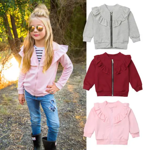 2019 Brand New Infant Kids Baby Girls Zipper Coat Jacket Autumn Winter Tops Solid Ruffles Long Sleeve Warm Clothes Outfits 1-5T
2019 Brand New Infant Kids Baby Girls Zipper Coat Jacket Autumn Winter Tops Solid Ruffles Long Sleeve Warm Clothes Outfits 1-5T