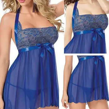 Women Sexy Plus Size Underwear Lace See Through Bow Sleepwear Lingerie Set Bridal Nightgowns
Women Sexy Plus Size Underwear Lace See Through Bow Sleepwear Lingerie Set Bridal Nightgowns