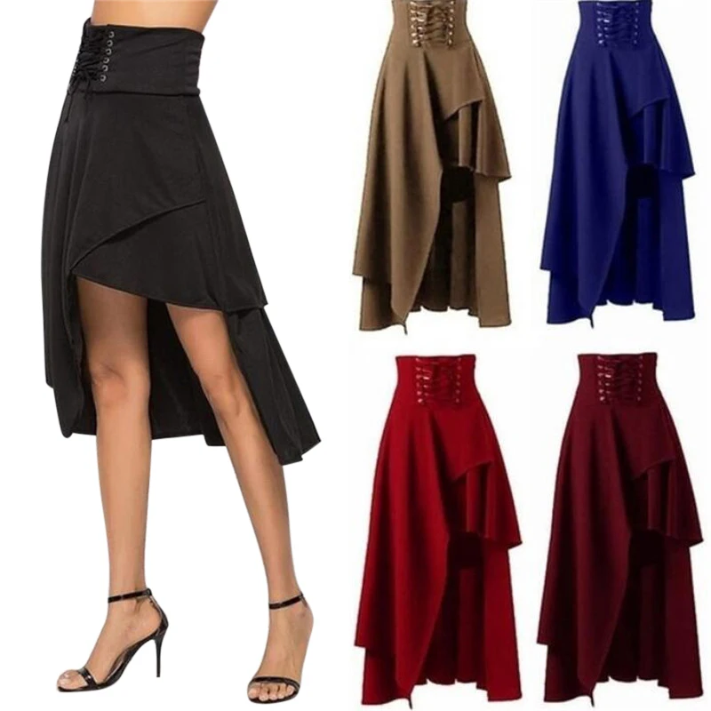 Wipalo Women Lace Up Vintage Gothic Skirt Steampunk Rock Party Lolita Skirt Punk Hipp Rock Skirt Solid Asymmetrical Midi Skirt
Wipalo Women Lace Up Vintage Gothic Skirt Steampunk Rock Party Lolita Skirt Punk Hipp Rock Skirt Solid Asymmetrical Midi Skirt