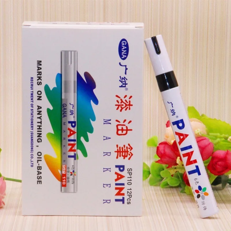 12 colors Waterproof Car Tyre Tire Tread CD Metal Permanent Paint Marker Graffiti Oily Marker Macador Caneta Stationery
12 colors Waterproof Car Tyre Tire Tread CD Metal Permanent Paint Marker Graffiti Oily Marker Macador Caneta Stationery