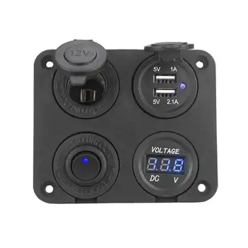 Boat Vehicle Universal USB Charger Power Outlet Adapter for Car Charger 12V/24V ON-OFF 4 Hole Switch Panel with Voltmeter 
Boat Vehicle Universal USB Charger Power Outlet Adapter for Car Charger 12V/24V ON-OFF 4 Hole Switch Panel with Voltmeter