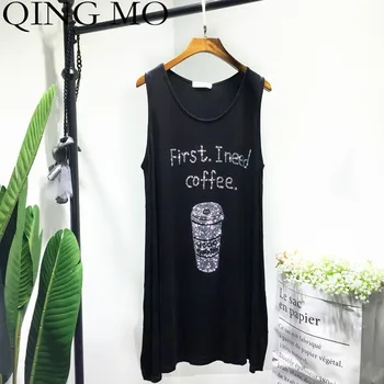 QING MO Coffee Cup Drilling Sleeveless Dress Women Drill Letter Black Dress Soft Leisure T Shirt Dress Summer T Shirt ZLDM018
QING MO Coffee Cup Drilling Sleeveless Dress Women Drill Letter Black Dress Soft Leisure T Shirt Dress Summer T Shirt ZLDM018