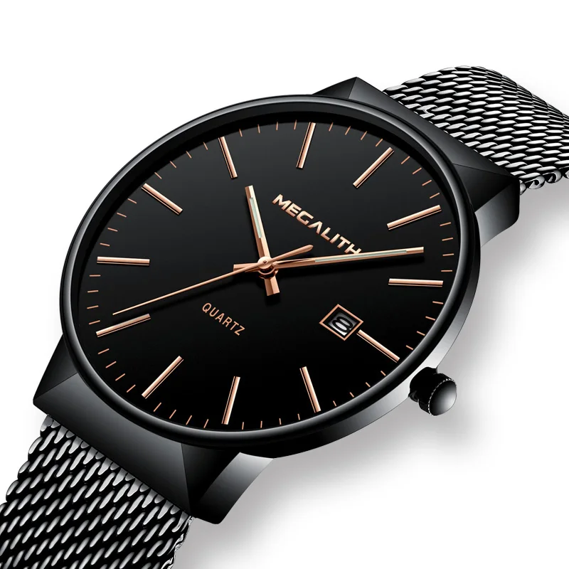 MEGALITH Simple Design Watch For Mens Black Steel Mesh Business Watches Waterproof Calendar Quartz Watches Relogio Masculino
MEGALITH Simple Design Watch For Mens Black Steel Mesh Business Watches Waterproof Calendar Quartz Watches Relogio Masculino