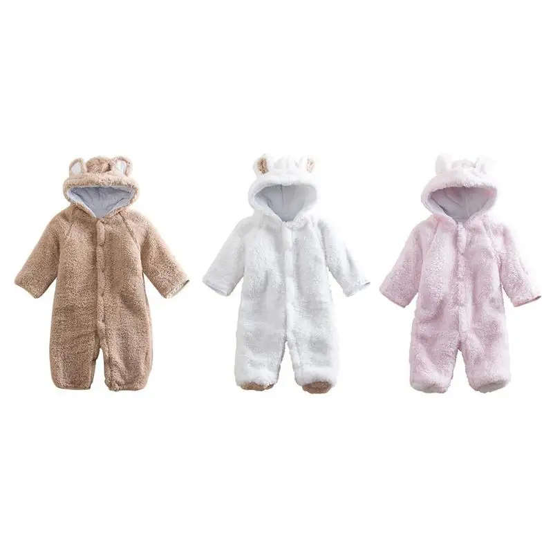 Cute Soft Warm Baby Rompers Loose Toddler Long Sleeve Cartoon Solid Color Thicken Fleece Boys Girl Hooded Jumpsuit
Cute Soft Warm Baby Rompers Loose Toddler Long Sleeve Cartoon Solid Color Thicken Fleece Boys Girl Hooded Jumpsuit