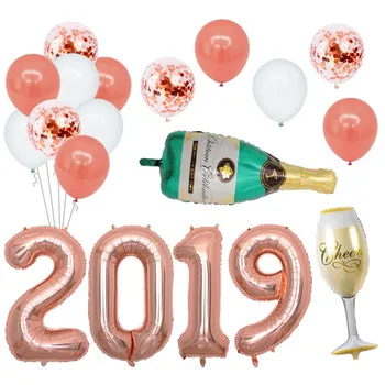 40INCH 2019 Rose Gold Number Balloon Champagne Bottle and Flute Gold Confetti Balloons for Graduation Party Wedding Decorations
40INCH 2019 Rose Gold Number Balloon Champagne Bottle and Flute Gold Confetti Balloons for Graduation Party Wedding Decorations