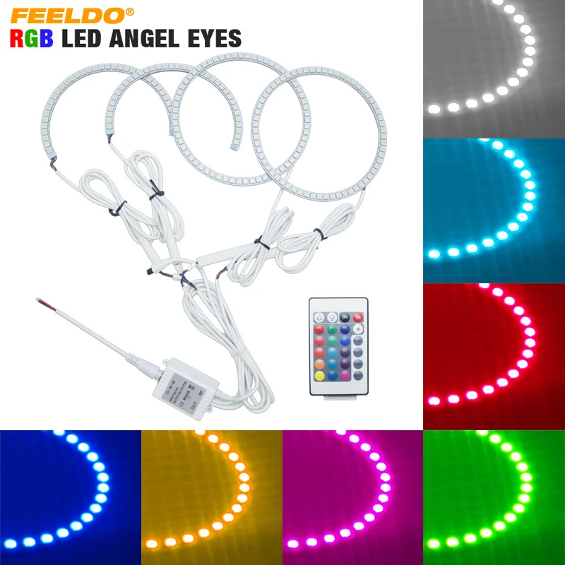 FEELDO 4 шт./компл. автомобильный LED RGB ангельские глазки Halo кольцевой свет