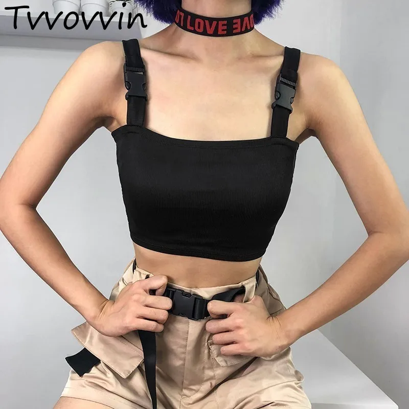 Summer Bralette Crop Top Women Streetwear Sleeveless Feminino Tank Tops Hong Kong-style stree Patchwork Buckle Female Tees C440
Summer Bralette Crop Top Women Streetwear Sleeveless Feminino Tank Tops Hong Kong-style stree Patchwork Buckle Female Tees C440