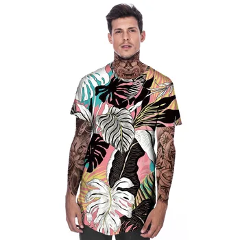 Harajuku 3D colorful Leaf Digital Printing Men's Casual Wear Short Sleeve T - Shirt Loose U hem Milk Silk polyester t Shirt
Harajuku 3D colorful Leaf Digital Printing Men's Casual Wear Short Sleeve T - Shirt Loose U hem Milk Silk polyester t Shirt