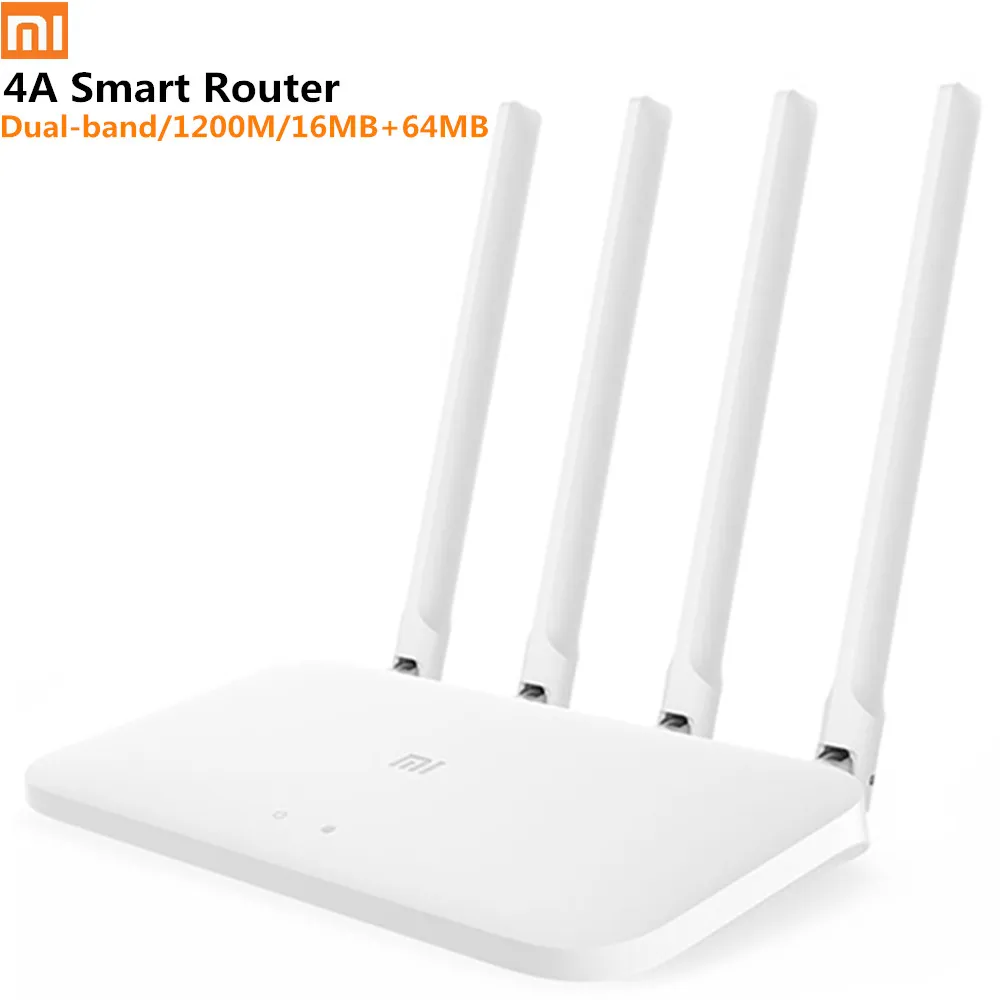 Xiaomi 4A 2.4GHz + 5GHz WiFi Dual-band AC 1200M Smart Router 16MB 64MB High Gain 4 Antenna Remote APP Control Support IPv6
Xiaomi 4A 2.4GHz + 5GHz WiFi Dual-band AC 1200M Smart Router 16MB 64MB High Gain 4 Antenna Remote APP Control Support IPv6