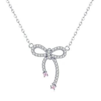 Romantic 925 Sterling Silver Luminous Bowknot Shape Clear Cubic Zircon Women Necklaces Female Fashion Jewelry Bsn040
Romantic 925 Sterling Silver Luminous Bowknot Shape Clear Cubic Zircon Women Necklaces Female Fashion Jewelry Bsn040