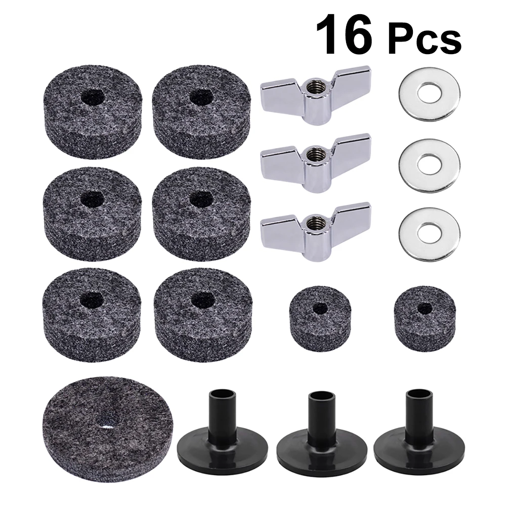 16 in 1 Drum Cymbal Accessory Set Cymbal Felt Washers Cymbal Sleeves Wing Nuts Hi-hat Felts (Grey)
16 in 1 Drum Cymbal Accessory Set Cymbal Felt Washers Cymbal Sleeves Wing Nuts Hi-hat Felts (Grey)