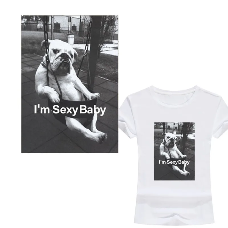 Термопечать I'M Sexy Baby футболка для девочек с железными нашивками одежды женские
