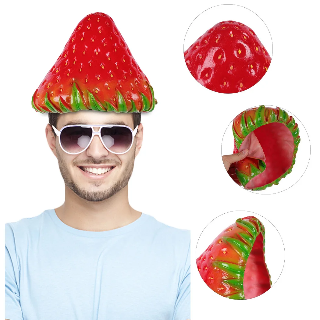 Carnival Party Creative Cute Funny Silicone Simulation Hat Strawberry Pineapple Dragon Fruit Hat Masquerade Dress Up Props
Carnival Party Creative Cute Funny Silicone Simulation Hat Strawberry Pineapple Dragon Fruit Hat Masquerade Dress Up Props