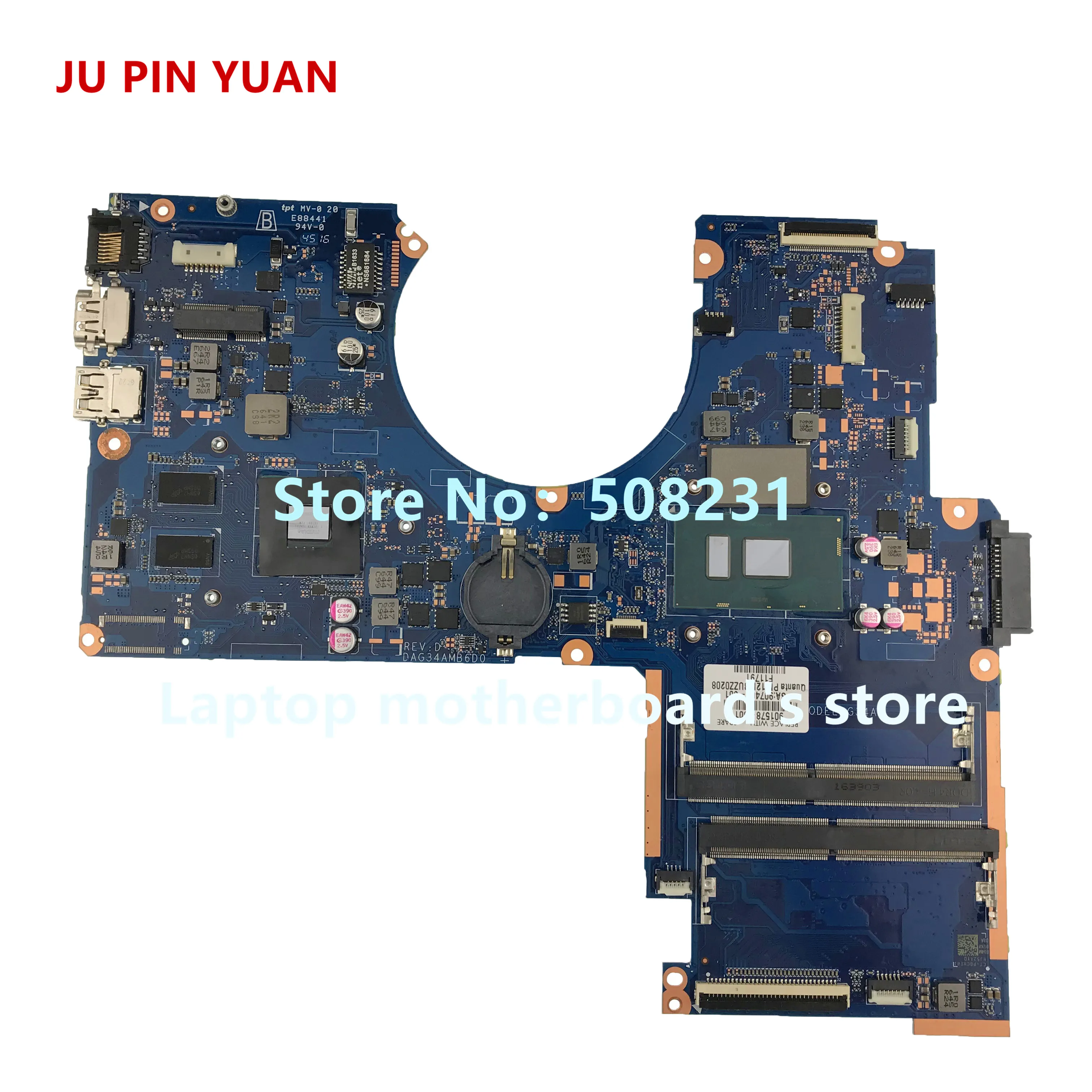 Ju pin yuan 901578-601 G34A DAG34AMB6D0 для HP PAVILION NOTEBOOK 15-AU 15T-AU материнская плата ноутбука 940MX 2 Гб