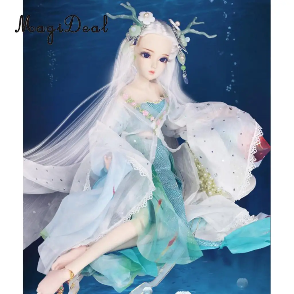 1/4 26-jointed Vinyl Princess Doll with Beautiful Clothes Girl Toys Kids Birthday X-mas Gift -Green
