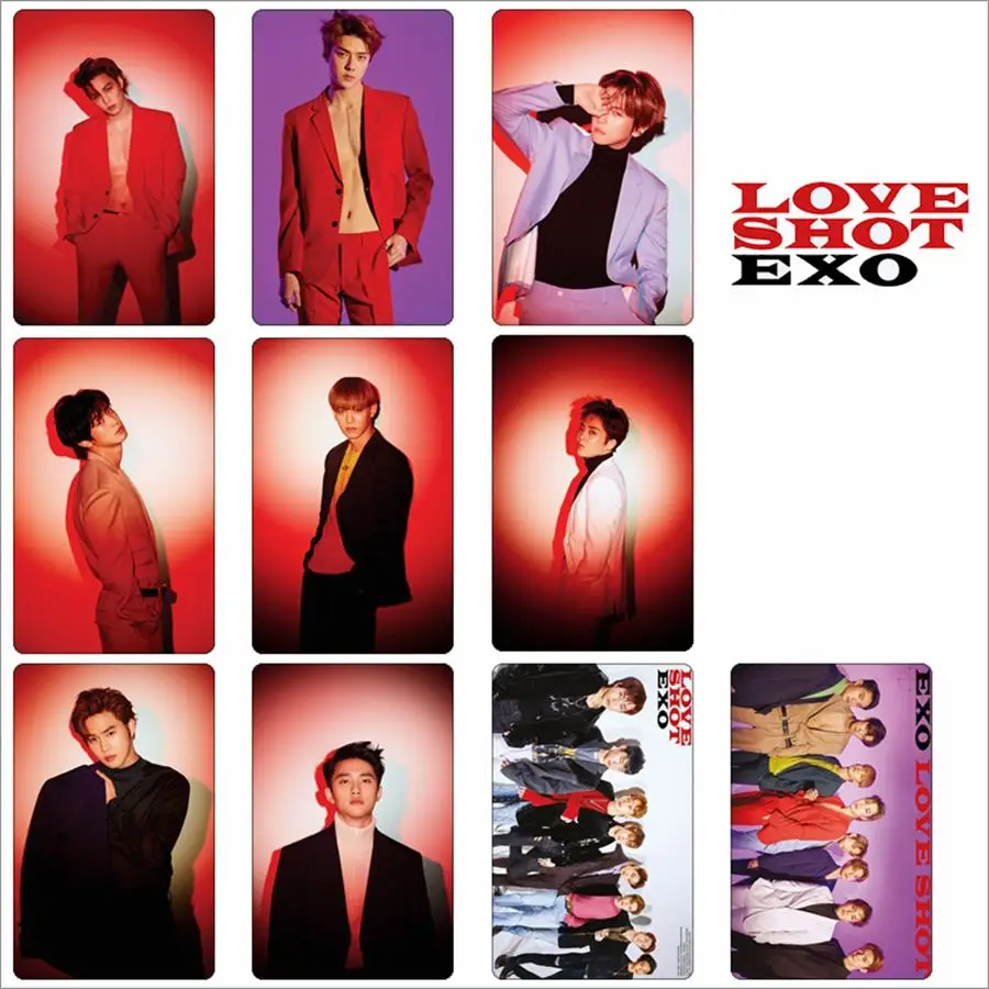 Kpop EXO наклейка для фотографий s Love Shot Baekhyun Chanyeol 10 шт./компл.|Визитки| |