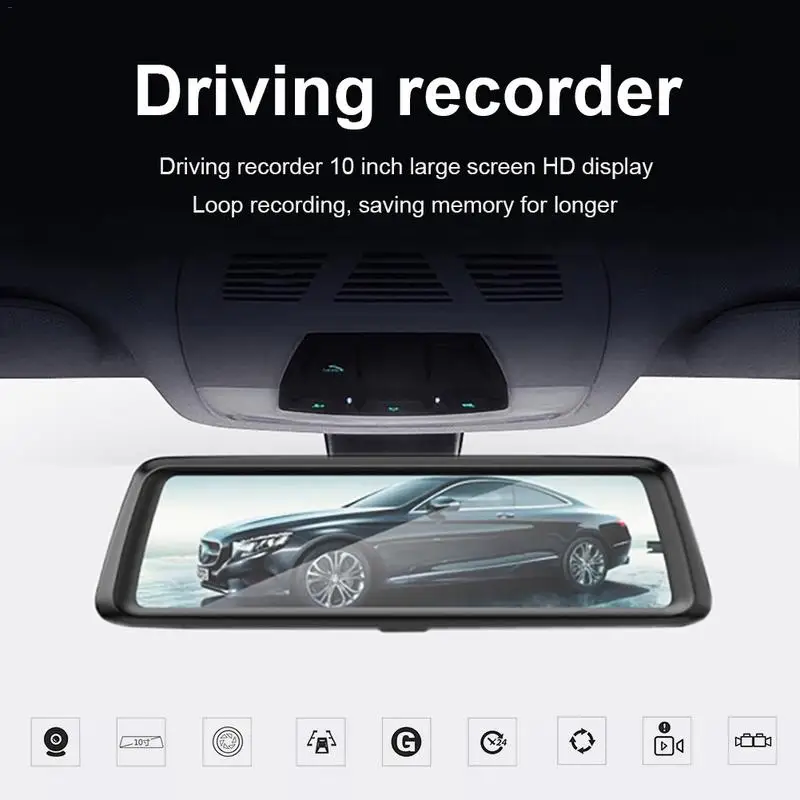 Streaming Media Rearview Mirror Driving Recorder 10-Inch Full-Screen HD Night Vision Dual Lens Optional Radar Detector
Streaming Media Rearview Mirror Driving Recorder 10-Inch Full-Screen HD Night Vision Dual Lens Optional Radar Detector