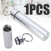Grandes casos do comprimido para o curso ao ar livre delicado liga de alumínio à prova dwaterproof água medicina caixa cápsula droga cartucho pillcase chaveiro(China)