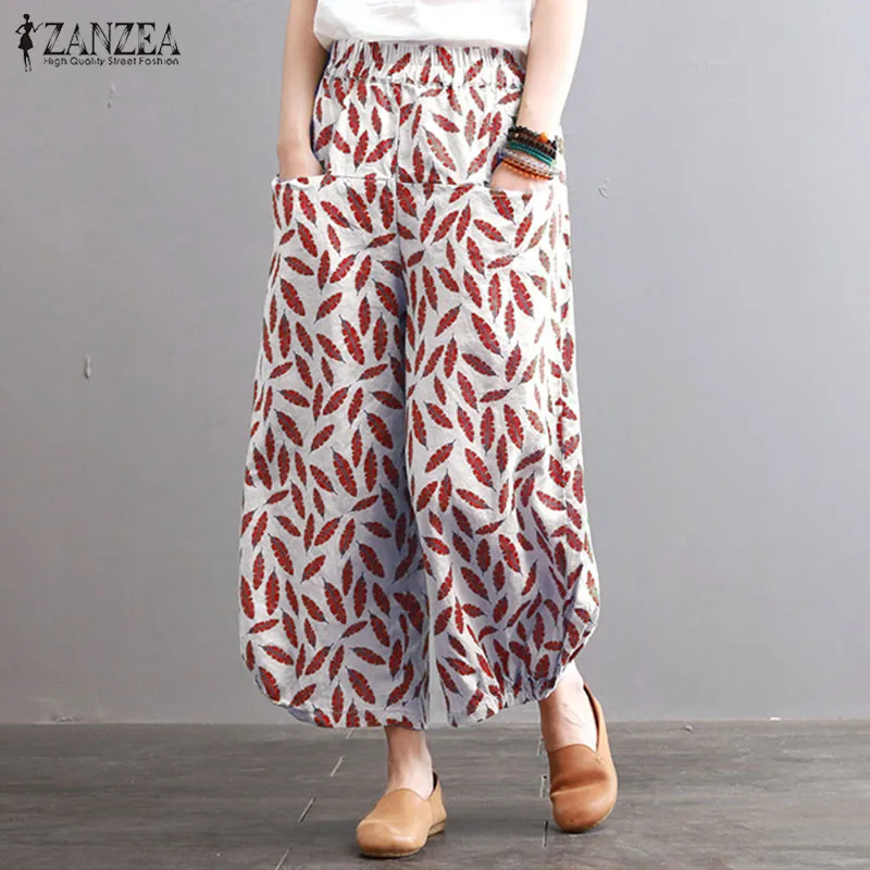 Plus Size Floral Wide Leg Pants Women's Casual Pantalon 2019 ZANZEA Elastic Waist Trousers Female Baggy Pant Long Pantalon S-5XL
Plus Size Floral Wide Leg Pants Women's Casual Pantalon 2019 ZANZEA Elastic Waist Trousers Female Baggy Pant Long Pantalon S-5XL