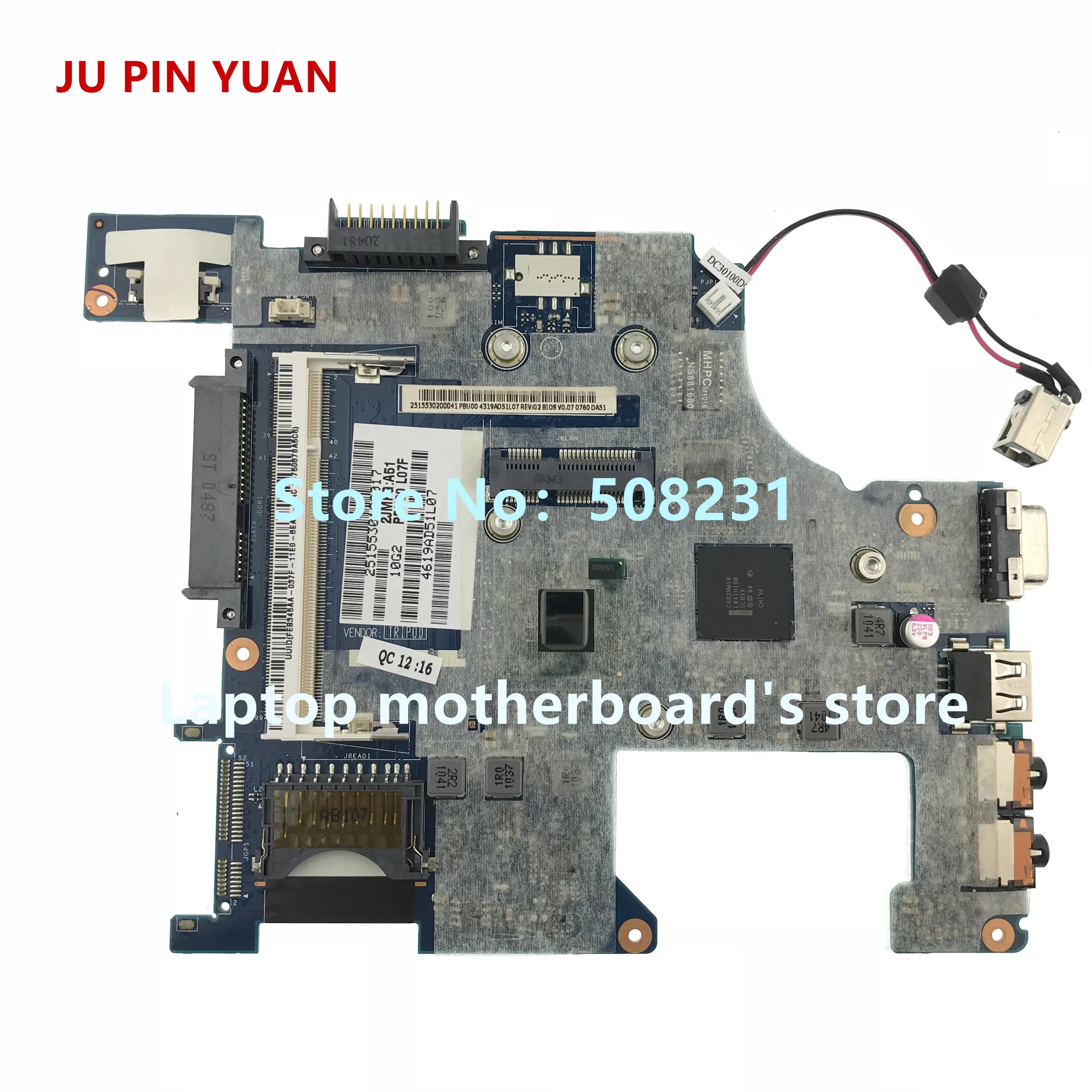 JU PIN YUAN для ноутбука Toshiba Mini NB500 NB505 материнская плата K000114430 LA-6855P полностью