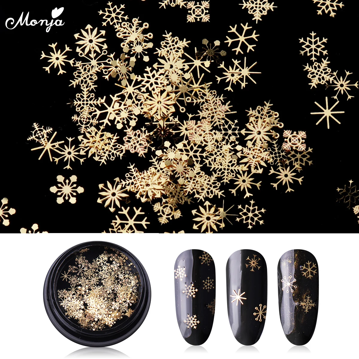 Monja Nail Art Gold Metal Glitter Flakes Christmas Snowflake Sparkles Sequins Mixed Decals DIY 3D Nail Manicure Decorations
Monja Nail Art Gold Metal Glitter Flakes Christmas Snowflake Sparkles Sequins Mixed Decals DIY 3D Nail Manicure Decorations