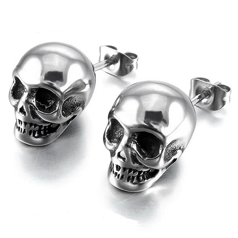 Hot Sale 1Pair Skull Stud Earrings Jewelry Punk Cool Black Hip-hop For Men Boys Silvery Earrings Valentines Gift
Hot Sale 1Pair Skull Stud Earrings Jewelry Punk Cool Black Hip-hop For Men Boys Silvery Earrings Valentines Gift