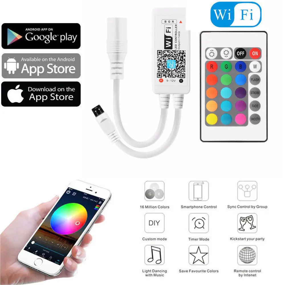 Hot 2019 Bluetooth / Magic Home Wifi IR Remote Control For 5050 3528 RGB / RGBW LED Strip Light
Hot 2019 Bluetooth / Magic Home Wifi IR Remote Control For 5050 3528 RGB / RGBW LED Strip Light