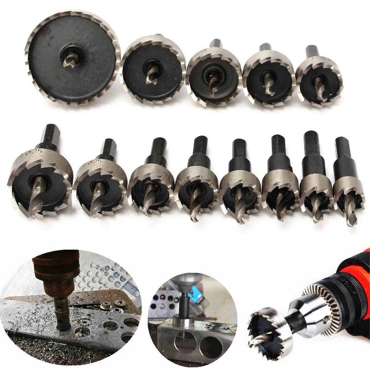 13Pcs/Set 16-53mm High Speed Metal Drill Bit Hole Saw Set Steel Cutter Tool Kit High Speed Metal Drill Bit Hole Saw Set Tools
13Pcs/Set 16-53mm High Speed Metal Drill Bit Hole Saw Set Steel Cutter Tool Kit High Speed Metal Drill Bit Hole Saw Set Tools