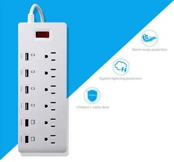 LEORY 5V 2.4A Outlet 4 Port 6 USB AC Power Socket Power Strip Protected Extension Lead Outlet USB Charging Adapter US Plug
LEORY 5V 2.4A Outlet 4 Port 6 USB AC Power Socket Power Strip Protected Extension Lead Outlet USB Charging Adapter US Plug