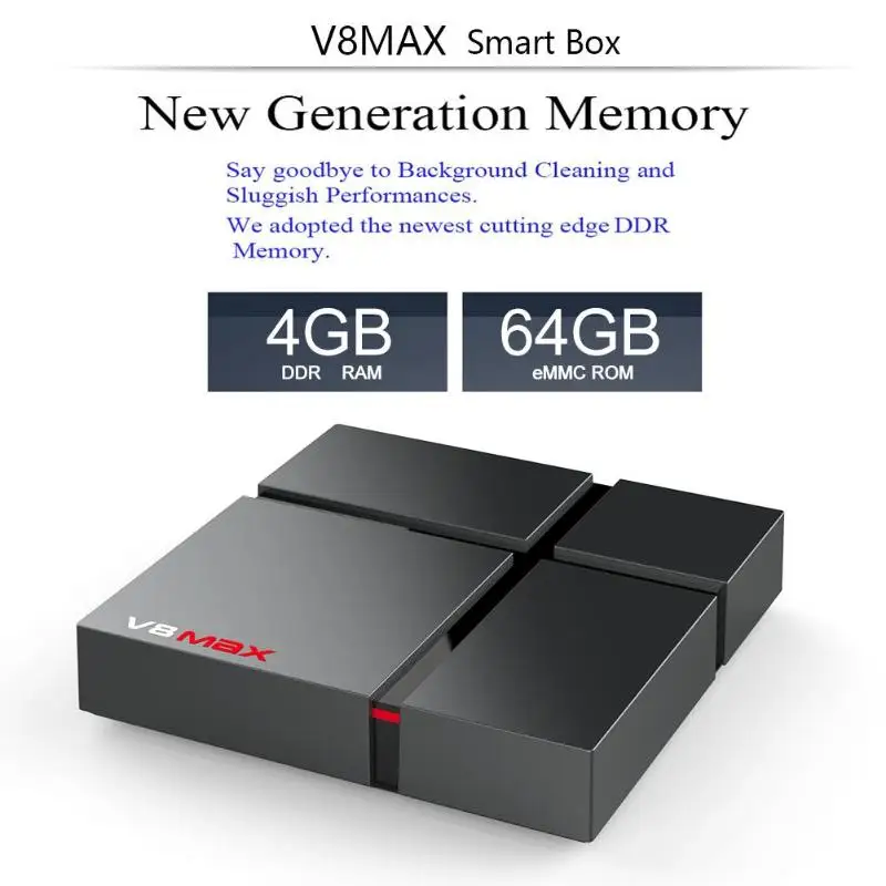 V8 Max Android 8.1 Smart TV Box 4+32G/64G Amlogic S905X2 Quad Core 2.4G+5G WiFi BT 4.0 Set-top Box Media Player High Quality
V8 Max Android 8.1 Smart TV Box 4+32G/64G Amlogic S905X2 Quad Core 2.4G+5G WiFi BT 4.0 Set-top Box Media Player High Quality