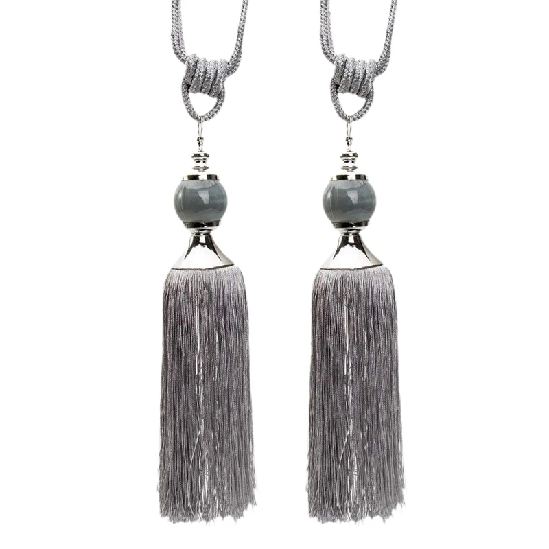 1 Pair Window Curtain Tieback Silver Beaded Ribbon Tassel Rope Curtain Tie Back Curtain Holdback Window Treatments Decor gray
1 Pair Window Curtain Tieback Silver Beaded Ribbon Tassel Rope Curtain Tie Back Curtain Holdback Window Treatments Decor gray