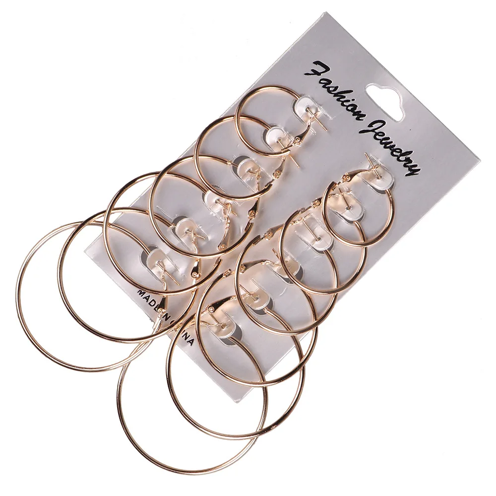 6 Pairs/Set Gold Color Big Round Circle Stud Earrings for Women Exaggerated Retro Statement Punk Earrings Set Ear Modern Jewelry
6 Pairs/Set Gold Color Big Round Circle Stud Earrings for Women Exaggerated Retro Statement Punk Earrings Set Ear Modern Jewelry