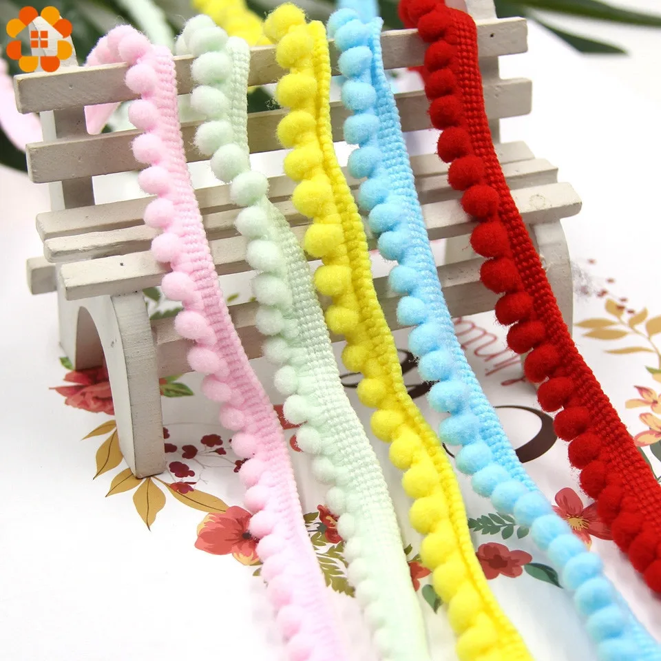 New 5Yards/Lot Hot Sale 5MM Pom Pom Trim Ball Fringe Ribbon DIY Sewing Accessory Lace 12 Colors For Home Party Decoration
New 5Yards/Lot Hot Sale 5MM Pom Pom Trim Ball Fringe Ribbon DIY Sewing Accessory Lace 12 Colors For Home Party Decoration