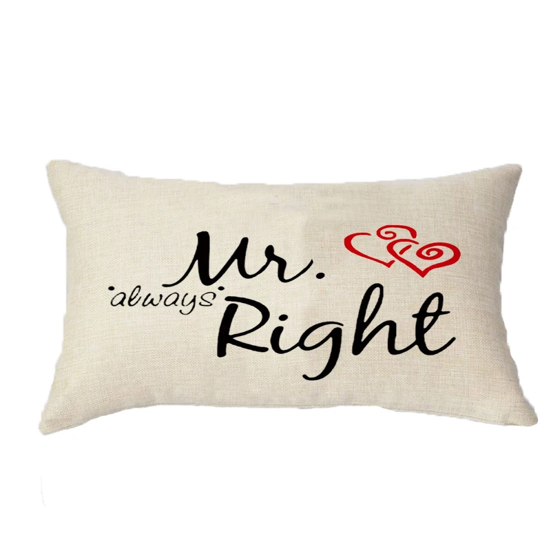 2Pcs Fashion Mr Mrs Linen Pillow Case Couple Lovers Pillow Cover Valentine's day creative gift 30cmx50cm
2Pcs Fashion Mr Mrs Linen Pillow Case Couple Lovers Pillow Cover Valentine's day creative gift 30cmx50cm