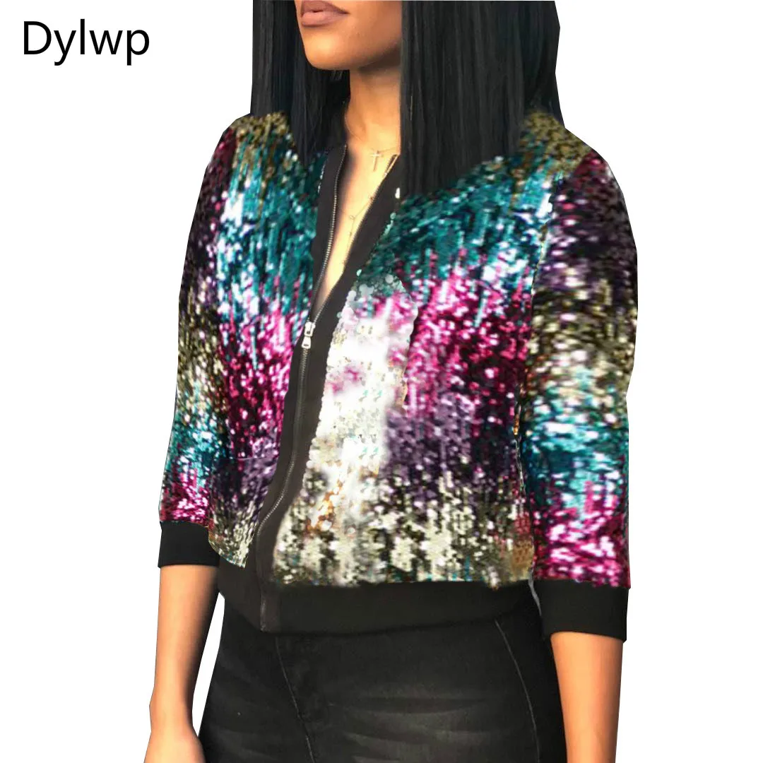 Autumn Winter Women Multicolour Sequined Jacket Long Sleeve Short Slim Coat Casual Female Basic Jackets Plus Size M-XL
Autumn Winter Women Multicolour Sequined Jacket Long Sleeve Short Slim Coat Casual Female Basic Jackets Plus Size M-XL