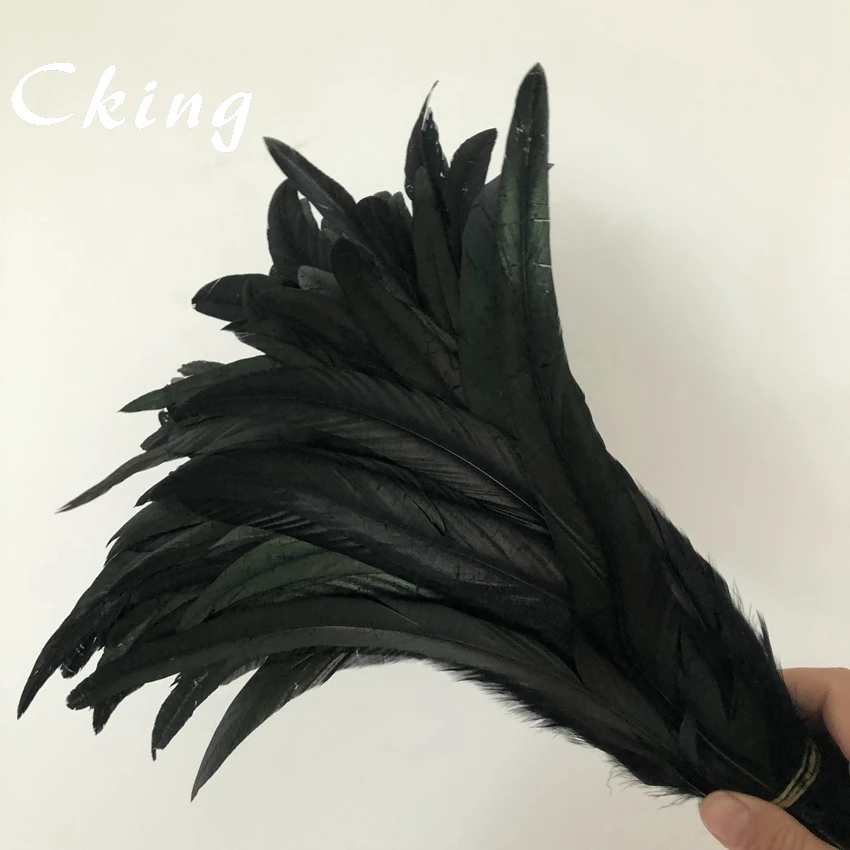 New 100Pcs beautiful 10-12inch/25-30cm Black Rooster tails Feather Clothing hat Necklace earrings wedding accessories Decorative
New 100Pcs beautiful 10-12inch/25-30cm Black Rooster tails Feather Clothing hat Necklace earrings wedding accessories Decorative