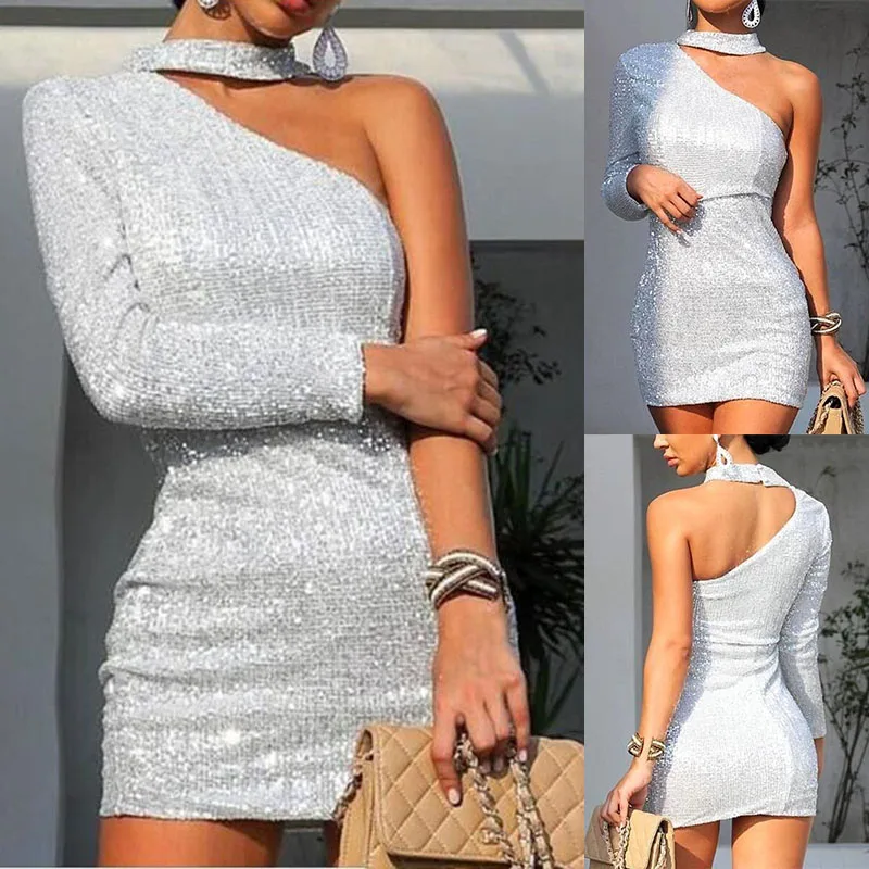 Fashion Women One-shoulder Ladies Sexy Off Shoulder Casual Cocktail Party Slim Dress
Fashion Women One-shoulder Ladies Sexy Off Shoulder Casual Cocktail Party Slim Dress
