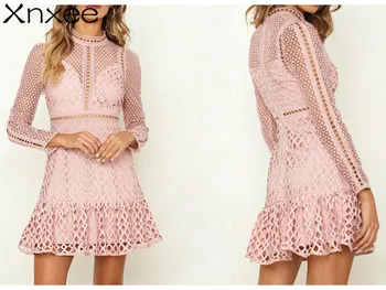 Xnxee Elegant hollow party dresses Sweet ruffle autumn winter dress women Sexy high waist long sleeve ladies lace dress
Xnxee Elegant hollow party dresses Sweet ruffle autumn winter dress women Sexy high waist long sleeve ladies lace dress