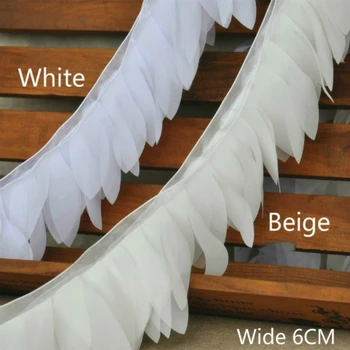 6CM Wide White Beige 3D Leaves Chiffon Tassels Lace Fabric Trim Ribbon Bridal Dress Strap Collar Applique DIY Sewing Guipure
6CM Wide White Beige 3D Leaves Chiffon Tassels Lace Fabric Trim Ribbon Bridal Dress Strap Collar Applique DIY Sewing Guipure