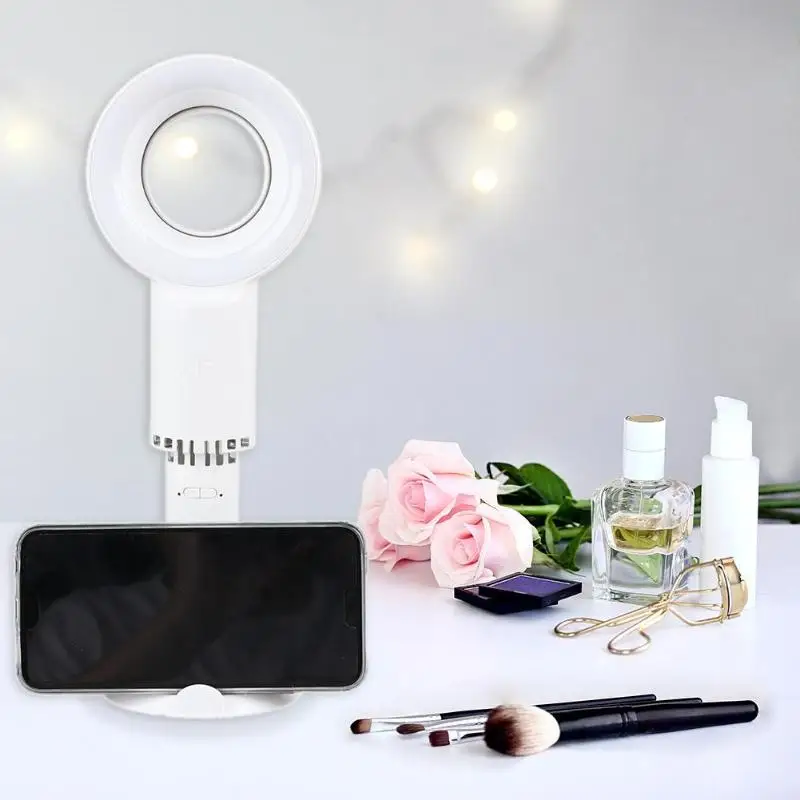 Portable Mini Leafless Fan with Mobile Phone Holder Handheld 3 Speed Adjustable USB Charging Air Cooling Fan with Light Dropship
Portable Mini Leafless Fan with Mobile Phone Holder Handheld 3 Speed Adjustable USB Charging Air Cooling Fan with Light Dropship