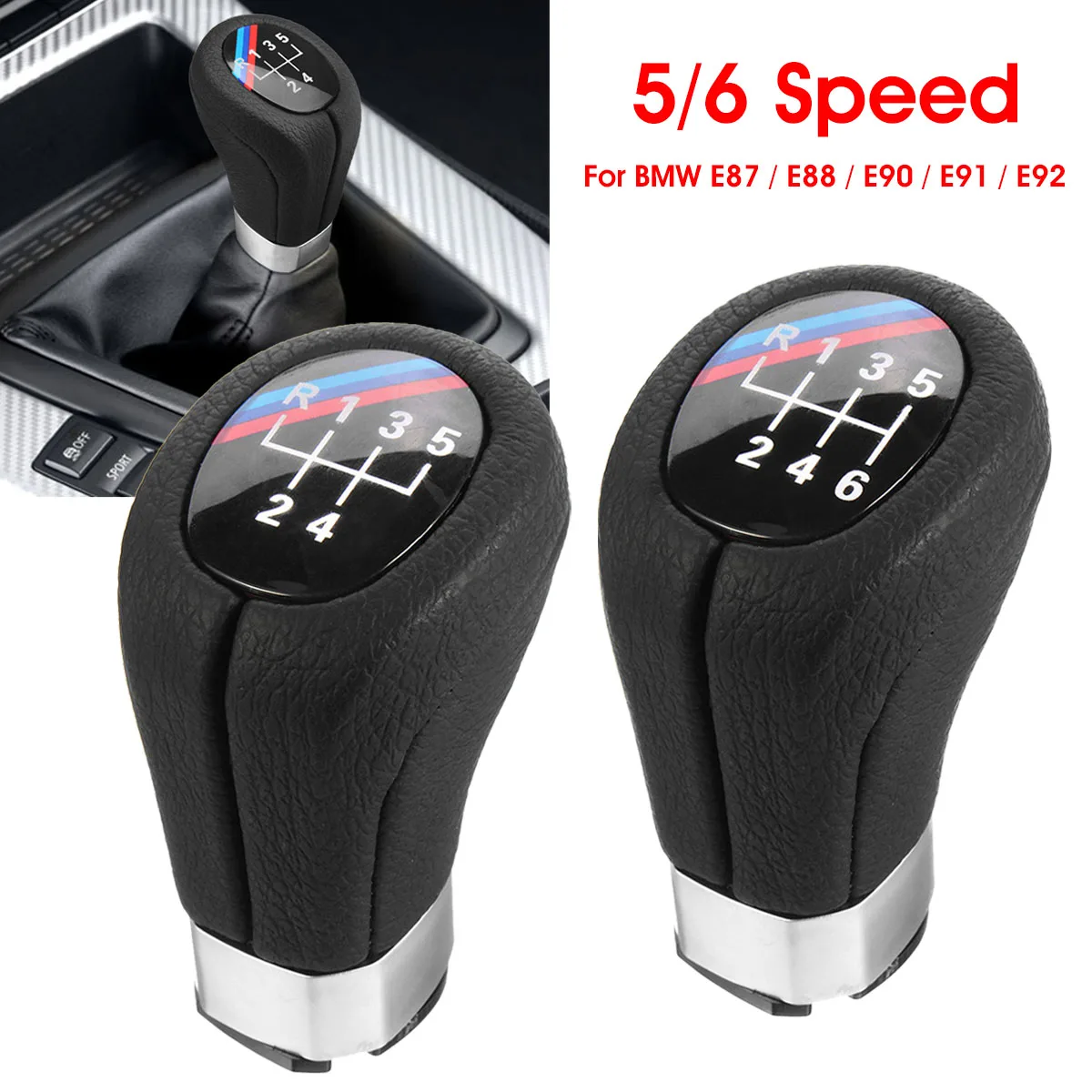 5 6 Speed Leather Car Gear Shift Knob Lever Shifter Knob For BMW 1 3 5 6 Series E36 E38 E39 E46 E53 E60 E61 E63
5 6 Speed Leather Car Gear Shift Knob Lever Shifter Knob For BMW 1 3 5 6 Series E36 E38 E39 E46 E53 E60 E61 E63