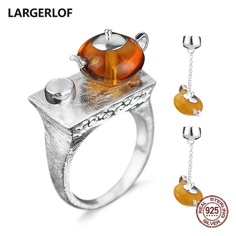 LARGERLOF 925 Silver Jewelry Set Amber Ring Earrings Women Fine Jewelry 925 Silver Jewelry Handmade Jewelry Sets JS50014
LARGERLOF 925 Silver Jewelry Set Amber Ring Earrings Women Fine Jewelry 925 Silver Jewelry Handmade Jewelry Sets JS50014