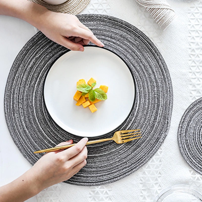 1PCS Home Mat Design Table Ramie Insulation Pad Round Placemats Linen Table Mats Kitchen Accessories Decoration Home Pad Coaster
1PCS Home Mat Design Table Ramie Insulation Pad Round Placemats Linen Table Mats Kitchen Accessories Decoration Home Pad Coaster
