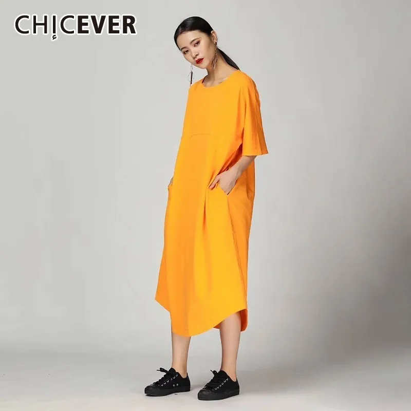 CHICEVER Spring Casual Solid Women Dress O Neck Short Sleeve Pockets Loose Mid-calf A-line Female Dresses 2019 Fashion New
CHICEVER Spring Casual Solid Women Dress O Neck Short Sleeve Pockets Loose Mid-calf A-line Female Dresses 2019 Fashion New