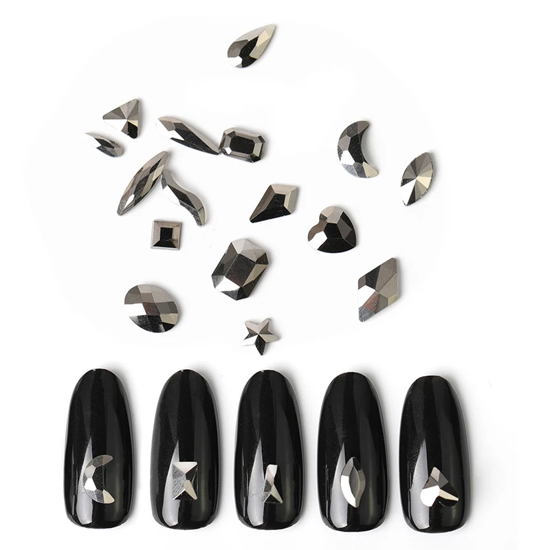 20 pieces Jet crystal Rhinestone stones dark shade several shapes glass nails Rhinestones for nails Art 3D decorations supplies
20 pieces Jet crystal Rhinestone stones dark shade several shapes glass nails Rhinestones for nails Art 3D decorations supplies
