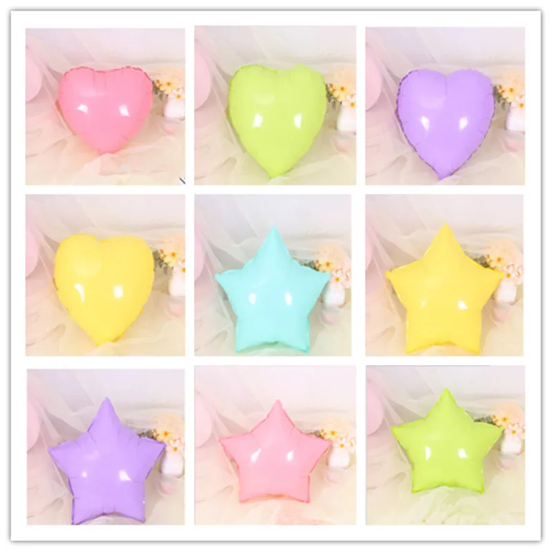 New 18 inch Heart Star Shape Foil Balloon Macaron Color Helium Balloons Romantic Wedding Decoration Birthday Party Air Balloons
New 18 inch Heart Star Shape Foil Balloon Macaron Color Helium Balloons Romantic Wedding Decoration Birthday Party Air Balloons
