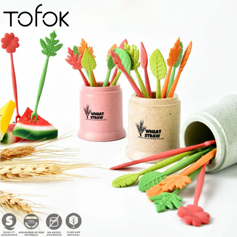Tofok 8pcs/set Fruit Fork 1pc Holder Wheat Straw Leaves Table Decor Tool Party Cake Salad Vegetable Dessert Kitchen Accessories
Tofok 8pcs/set Fruit Fork 1pc Holder Wheat Straw Leaves Table Decor Tool Party Cake Salad Vegetable Dessert Kitchen Accessories
