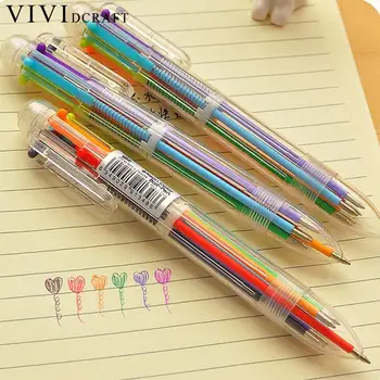 Vividcraft 4pcs/lot 6 in 1 Multicolor Rainbow Ballpoint Pen Students Office Transparent Ball Point Ballpoint Kawaii Stationery
Vividcraft 4pcs/lot 6 in 1 Multicolor Rainbow Ballpoint Pen Students Office Transparent Ball Point Ballpoint Kawaii Stationery